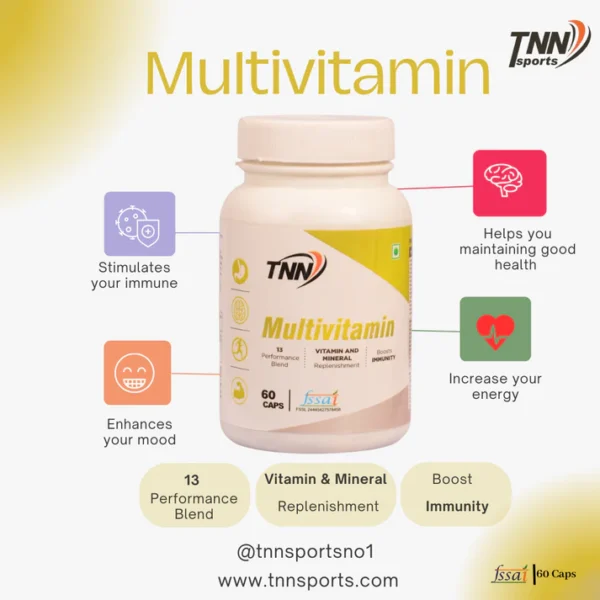 Multivitamin | True Vitamin For Men And Women With Antioxidant & Herbs Blend Vitamin C, D3, Zinc,Vitamin, Extract For Energy, Stamina & Immunity 60 Multivitamin Soft Gel Capsules